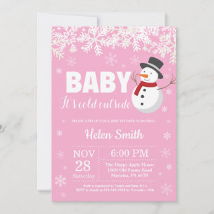 Invitation Bébé il fait froid dehors Baptême de bébé bonhomme
