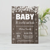 Invitation Bébé il fait froid dehors Baptême de bébé flocon d (Debout devant)