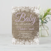 Invitation Bébé il fait froid dehors Baptême de bébé flocon d (Debout devant)