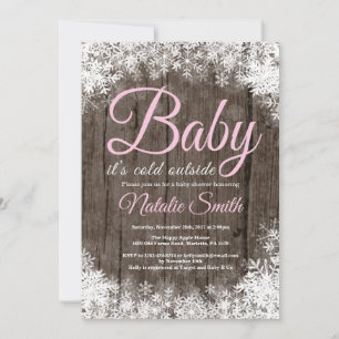 Invitation Bébé il fait froid dehors Baptême de bébé flocon d