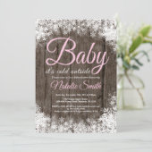Invitation Bébé il fait froid dehors Baptême de bébé flocon d (Debout devant)