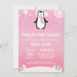 Invitation Bébé il fait froid dehors Bébé pingouin hiver Show