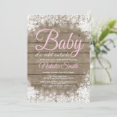 Invitation Bébé il fait froid dehors Bébé Shower Flocon de ne (Debout devant)
