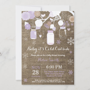 Invitation Bébé il fait froid dehors Bocal Mason Hiver Baby S