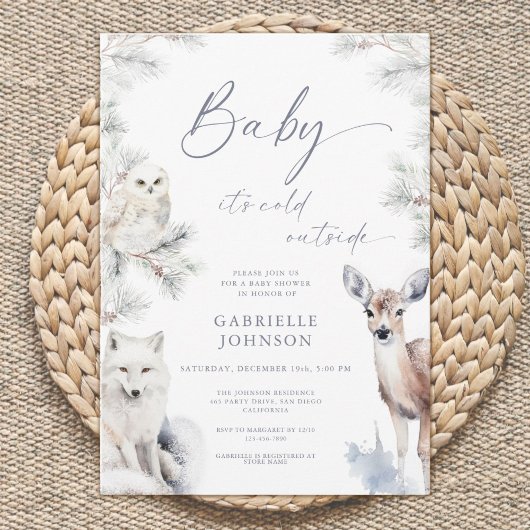 Invitation Bébé, il fait froid dehors Code QR Baby Shower