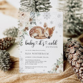 Invitation Bébé Il fait froid dehors Dormir Cerf Douche d'hiv