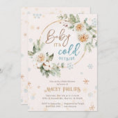 Invitation Bébé Il fait froid dehors douillette douche d'hive (Devant / Derrière)