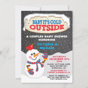 Invitation Bébé il fait froid dehors du baby shower
