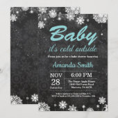 Invitation Bébé il fait froid dehors Fête de bébé flocon de n (Devant / Derrière)