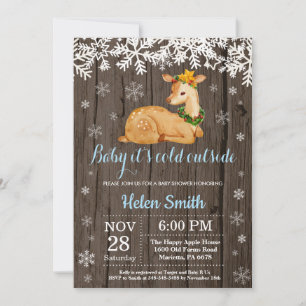 Invitation Bébé il fait froid dehors Fête de bébé garçon Cerf