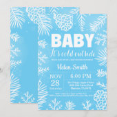 Invitation Bébé il fait froid dehors Fête de bébé garçon d'hi (Devant / Derrière)