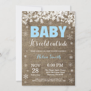 Invitation Bébé il fait froid dehors Fête de bébé garçon d'hi