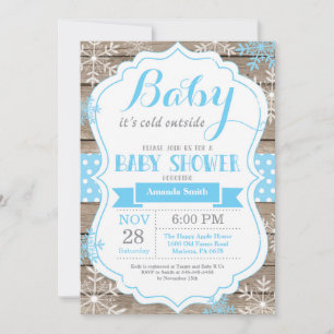 Invitation Bébé il fait froid dehors Fête prénatale bébé garç