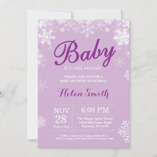 Invitation Bébé il fait froid dehors Fête prénatale bébé viol