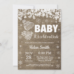 Invitation Bébé il fait froid dehors Fête prénatale d'hiver