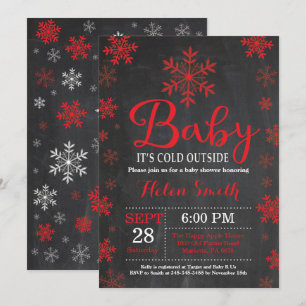 Invitation Bébé il fait froid dehors Fête prénatale d'hiver p