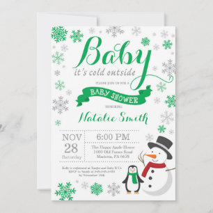Invitation Bébé il fait froid dehors Fête prénatale d'hiver V