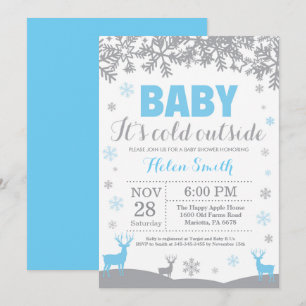Invitation Bébé il fait froid dehors Fête prénatale garçon Ba