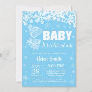 Invitation Bébé il fait froid dehors Fête prénatale garçon d'