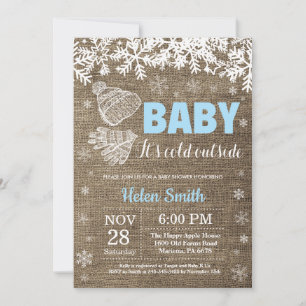 Invitation Bébé il fait froid dehors Fête prénatale pour garç