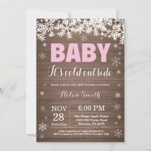 Invitation Bébé il fait froid dehors Fille Baby Shower d'hive