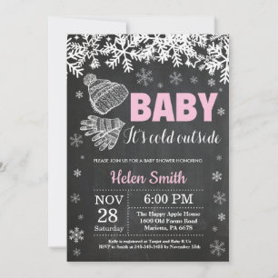 Invitation Bébé il fait froid dehors Fille Baby Shower d'hive