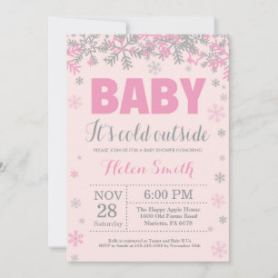 Invitation Bébé il fait froid dehors Fille Baby Shower d'hive