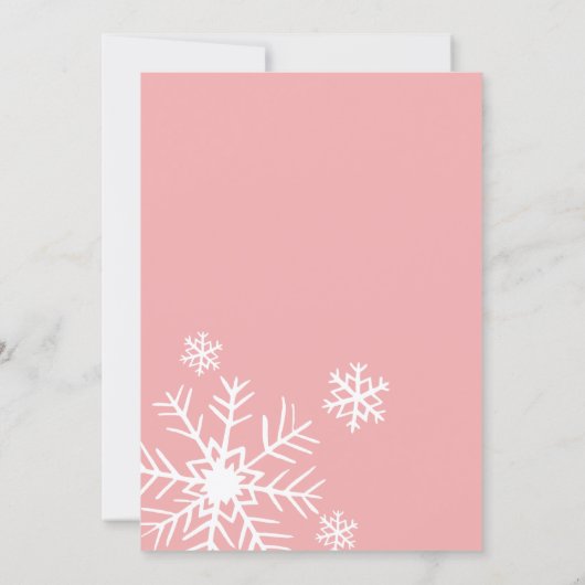 Invitation Bébé il fait froid dehors, Fille Baby shower hiver (Dos)