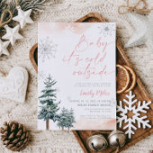 Invitation Bébé il fait froid dehors, Fille Baby shower hiver