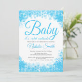 Invitation Bébé il fait froid dehors Flocon de neige d'hiver (Debout devant)