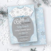Invitation Bébé Il fait froid dehors Garçon Blue Snowflake hi