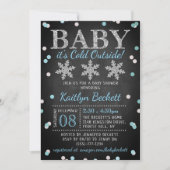 Invitation Bébé Il fait froid dehors garçons Baby shower d'hi (Devant)