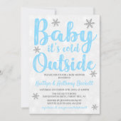 Invitation Bébé Il fait froid dehors garçons Baby shower d'hi (Devant)