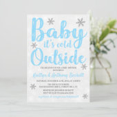 Invitation Bébé Il fait froid dehors garçons Baby shower d'hi (Debout devant)