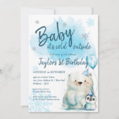 Invitation Bébé Il fait froid dehors hiver Anniversaire (Devant)