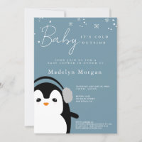 Bébé Il fait froid dehors Hiver Bleu mou Pingouin