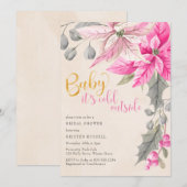 Invitation Bébé il fait froid dehors Hiver Fête des mariées f (Devant / Derrière)