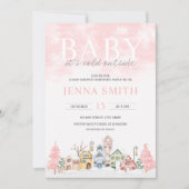 Invitation Bébé Il fait froid dehors hiver Wonderland Douche (Devant)