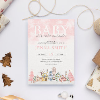 Invitation Bébé Il fait froid dehors hiver Wonderland Douche