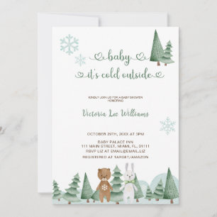 Invitation Bébé il fait froid dehors Jolie baby shower d'hive