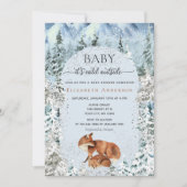 Invitation Bébé Il fait froid dehors mignon Baby shower Foxes (Devant)
