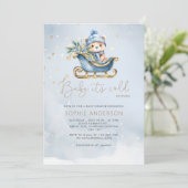 Invitation Bébé Il fait froid dehors mignon Baby shower Ours (Debout devant)