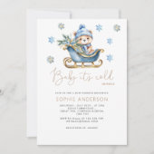 Invitation Bébé Il fait froid dehors mignon Baby shower Ours (Devant)
