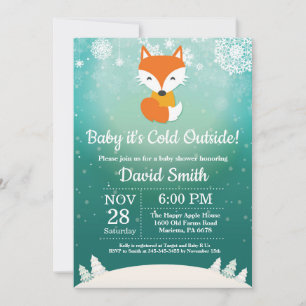 Invitation Bébé il fait froid dehors Renard d'hiver Baby Show