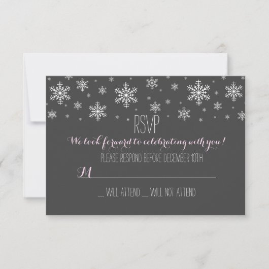 Invitation Bébé il fait froid dehors Rose RSVP (Devant)