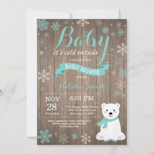 Invitation Bébé il fait froid dehors Rustique Baby Shower d'h
