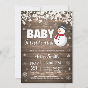Invitation Bébé il fait froid dehors Shower pour bébé bonhomm