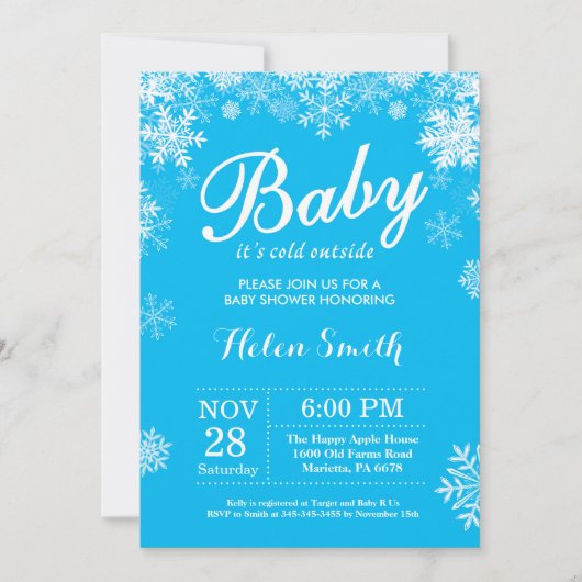 Invitation Bébé il fait froid dehors Shower pour bébé garçon (Devant)