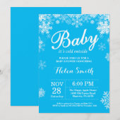 Invitation Bébé il fait froid dehors Shower pour bébé garçon (Devant / Derrière)