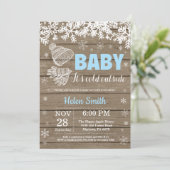 Invitation Bébé il fait froid dehors Shower pour bébé garçon (Debout devant)